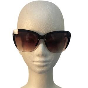 Tahari Womens Sunglasses Brown Cateye Rose‎ Color Lenses Pre-owned